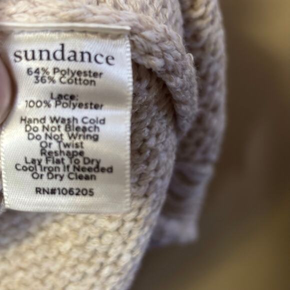 Sundance Lace Delight Pullover Sweater Light Heather Gray Size small - Picture 2 of 3